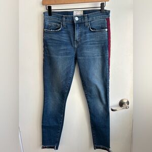 Current Elliott Racer Stripe Stiletto Skinny Jeans 26 layered Classic holiday‎